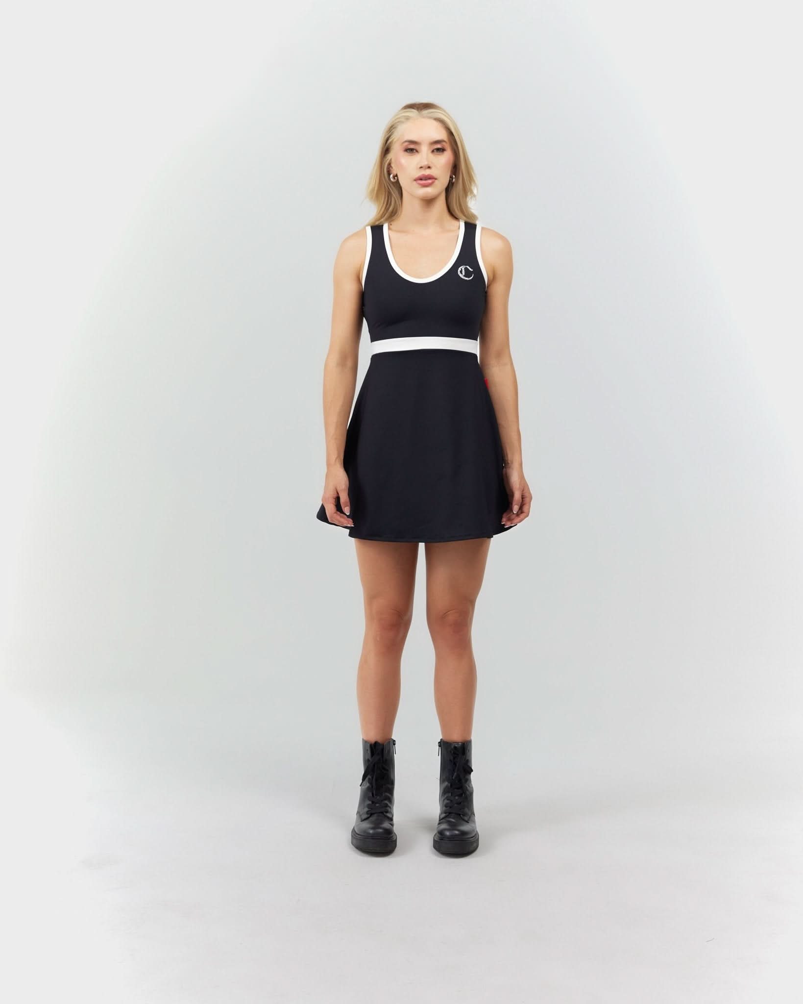 VESTIDO MUJER OPULENTIA NEGRO/CREMA CLEMONT - CLEMONT, LLC